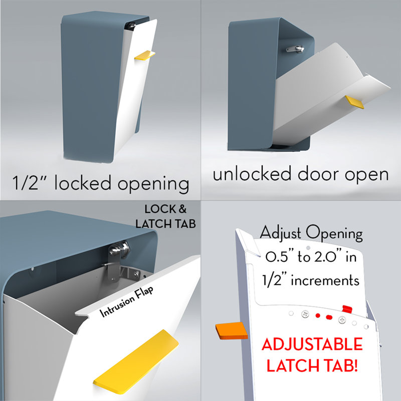 Modern Locking Wall Mounted Mailbox, Paprika