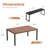 Patio Dining Set with Rectangular Dining Table and 2 Faux Wood Benches-1967634406