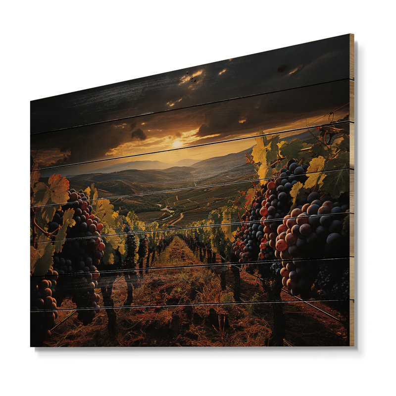 «Selcan Scenic Vineyard Vibrant Harvest» sur toile, H 30 po x l 40 po x P 0,78 po