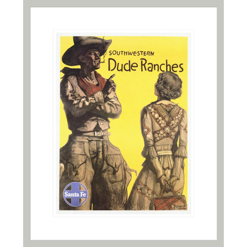 «Southwestern Dude Ranches», affiche par Hernando, 21.75" H x 17.67" W
