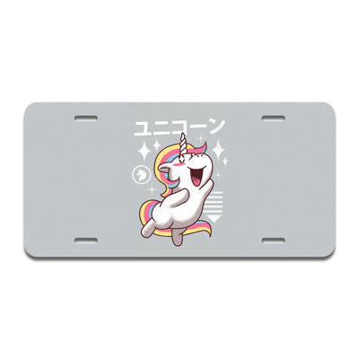 Cadre en plaque de licorne en aluminium Kawaii