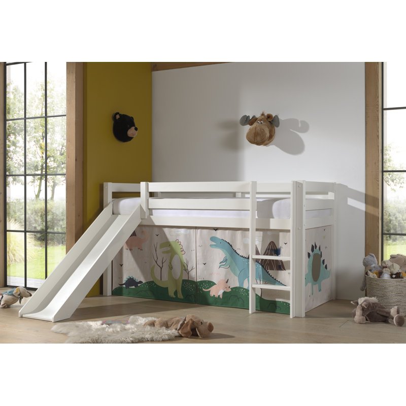 Pino European Single (90 x 200cm) Mid Sleeper Loft Bed, White