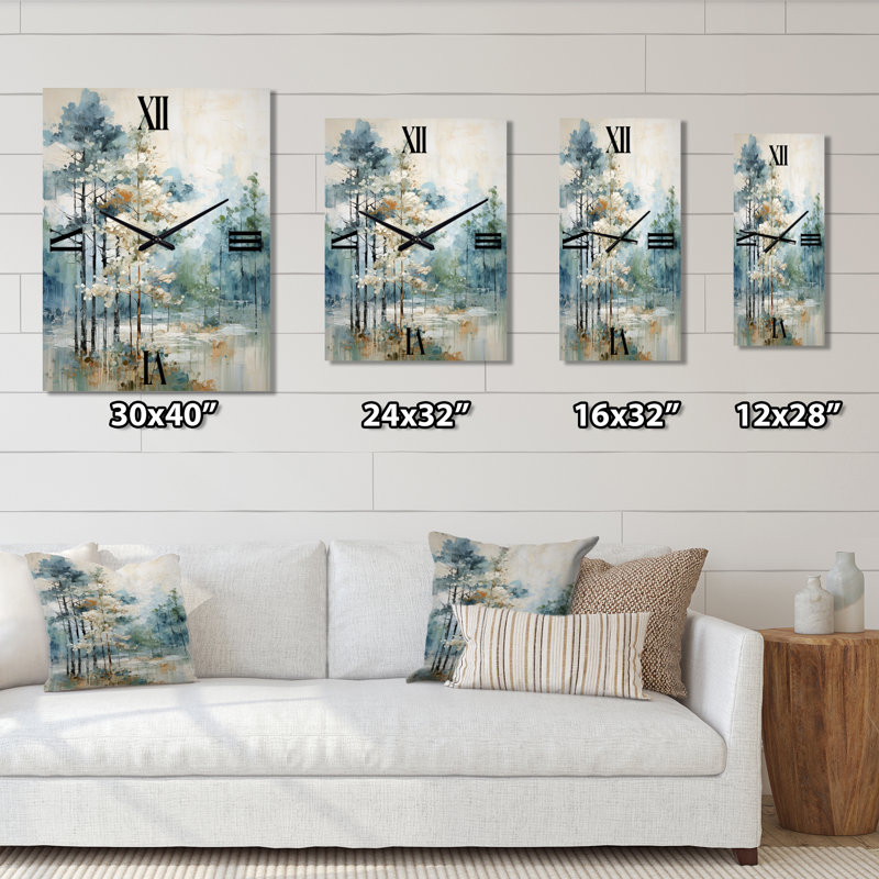 Jermia - Horloge murale moderne paysage et nature, Moyen