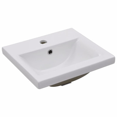 Belfry Bathroom Alcanza 420mm L x 390mm W Ceramic Rectangular Sink with Overflow
