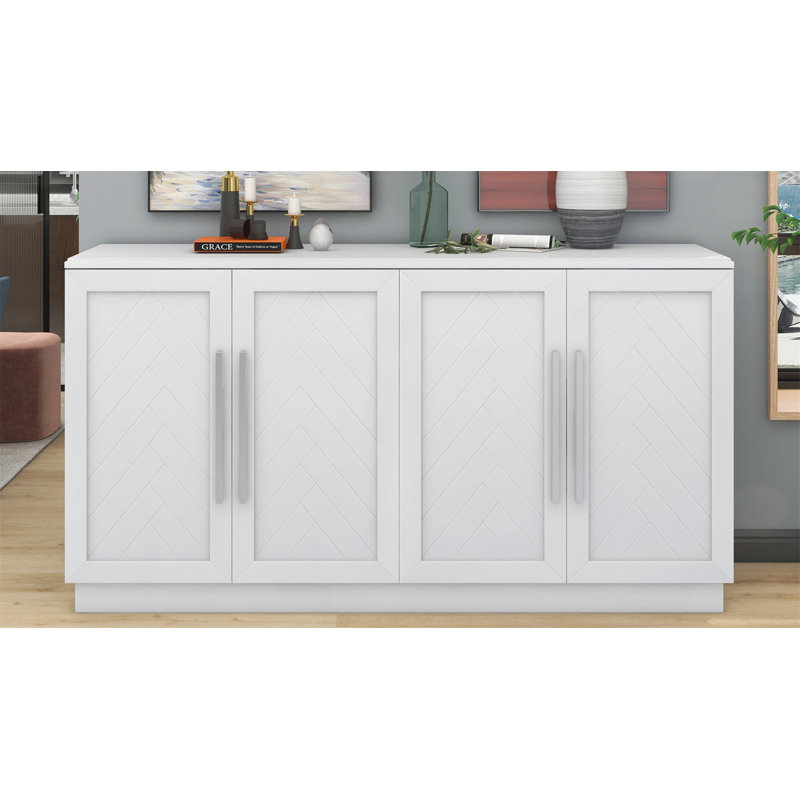 Buffet polyvalent avec tablettes réglables et fabrication robuste pour diverses pièces