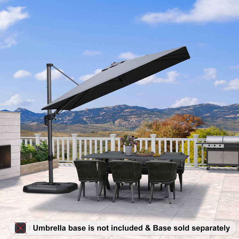 182cm X 304cm Rectangular Cantilever Parasol, Grey
