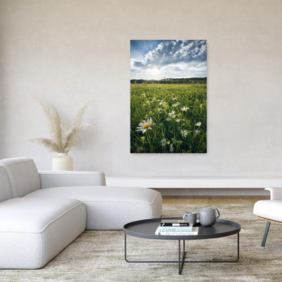 «Flowering Meadow Abstract Contemporary Flower Landscape», reproduction d'art mural