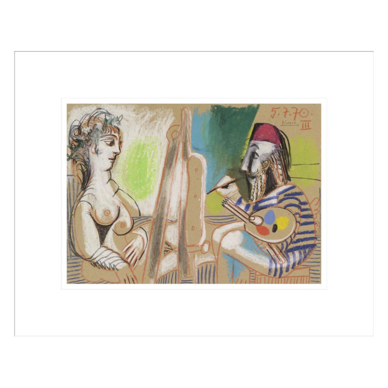 «Painter and Model III» par Pablo Picasso, impression giclée sur cadre, H 13,54 po x l 16,75 po
