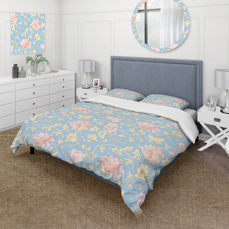 Ensemble de housse de couette bohème rose et rose Boho, Housse de couette très grand + 2 taies décorativ