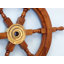 Décoration murale barre de bateau en bois brun et cuivre-22105874