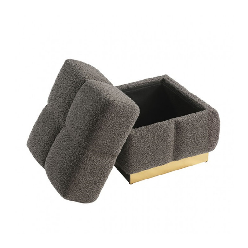 Tabouret de rangement Isabelle, Gris