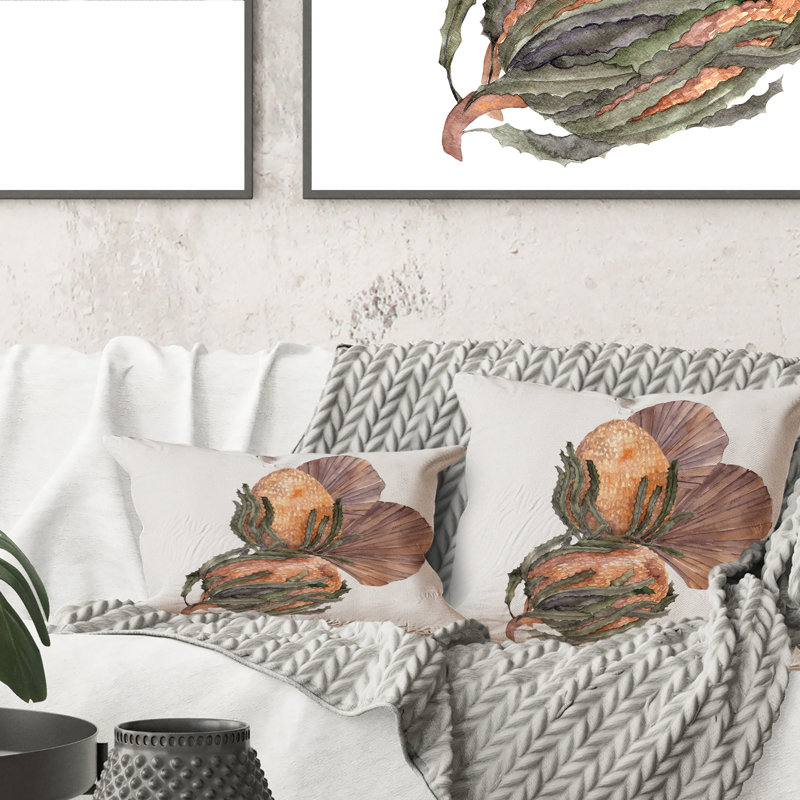 Floral Throw Pillow, 18" x 18"