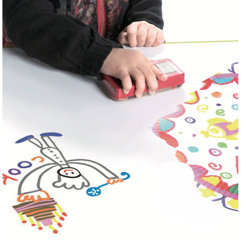 Whiteboard Adjustable Square 4 Students Activity Table