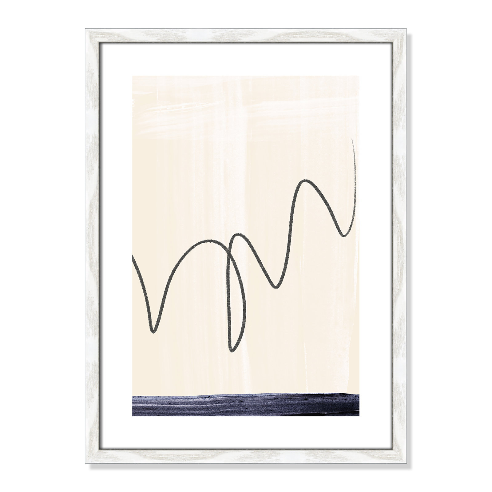 Tigerlily "Departured II" Painting, 23" H x 17" W x 0.75" D, White Framed Paper