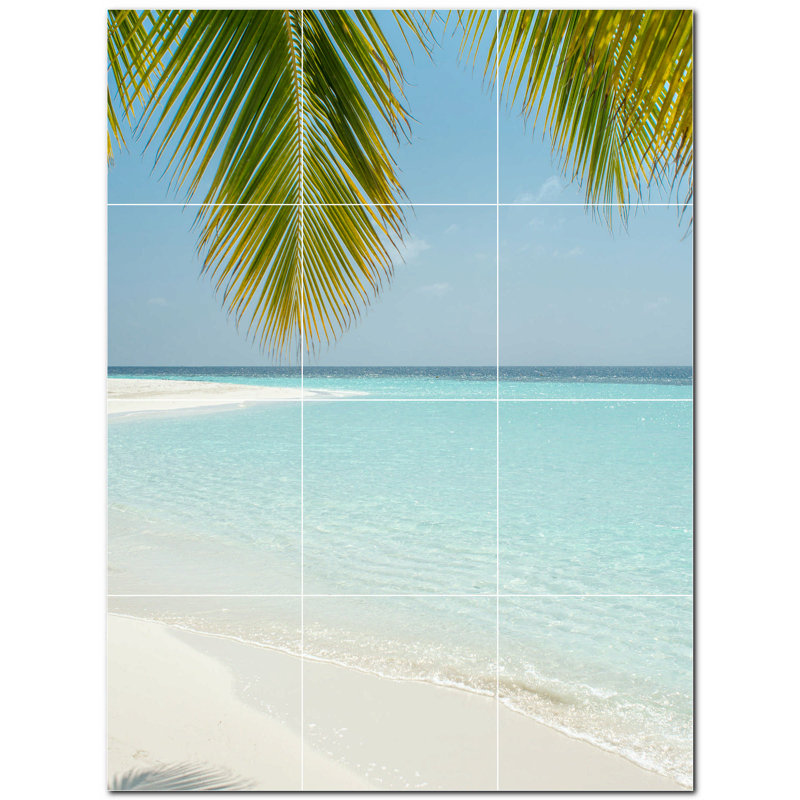 Murale en céramique satinée 6 "x 6" Beach Photo