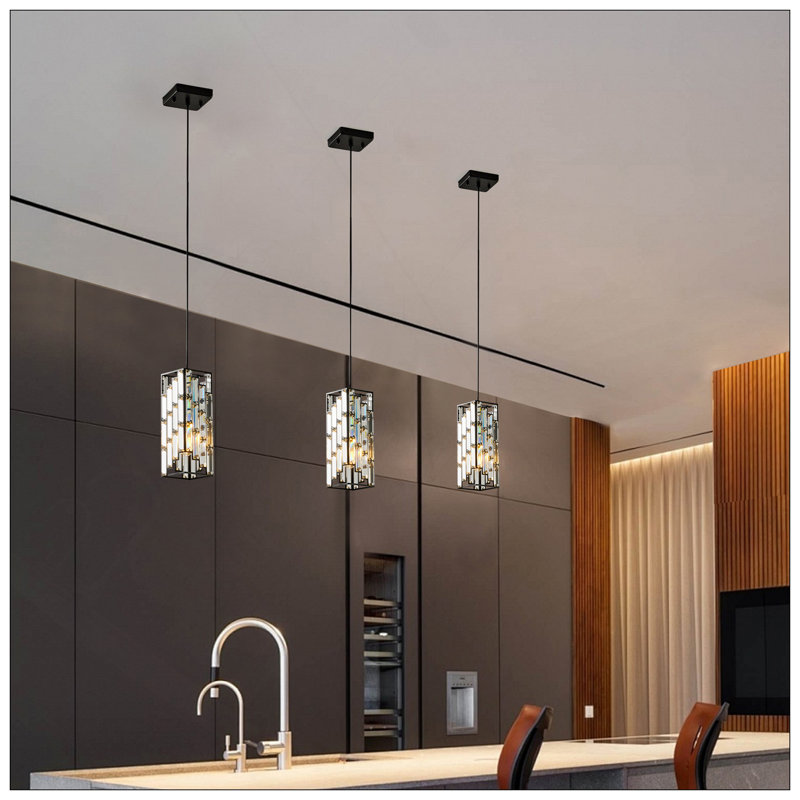Luminaire suspendu en cristal Modern, Noir