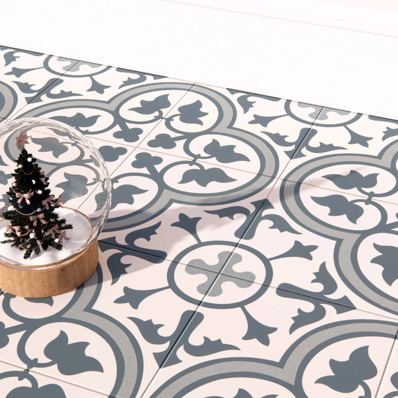 Dover 18" x 18" Porcelain Patterned Wall and Floor Tile, Blue
