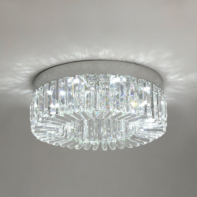 Crystal Chandelier Semi Flush Mount Ceiling Light Fixture Modern Chandeliers For Dining Room Living Room Bedroom