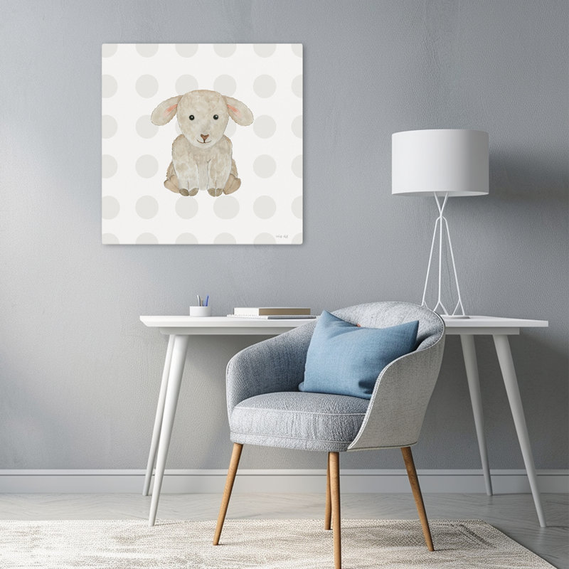 Bébé agneau, art contemporain, H 24 po x l 24 po