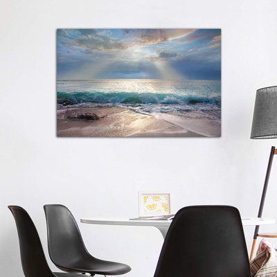 Aqua Blue Morning by Mike Calascibetta - Wrapped Canvas Print