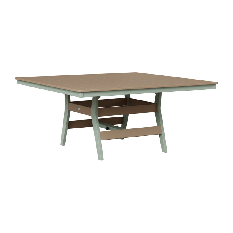 Harbor Outdoor Square Dining Table, Seafoam, Weatherwood