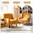 Davey Upholstered Orange Linen Blend Tufted Wide Back Armchair with Solid Wood Leg-1921251227