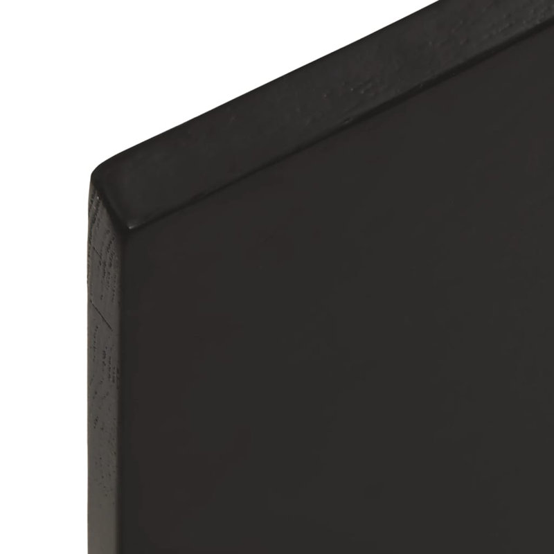 vidaXL Table Top Wooden Desk Top for Table Treated Solid Wood Oak Live Edge, 40cm H x 80cm W x 2cm D, Dark Brown