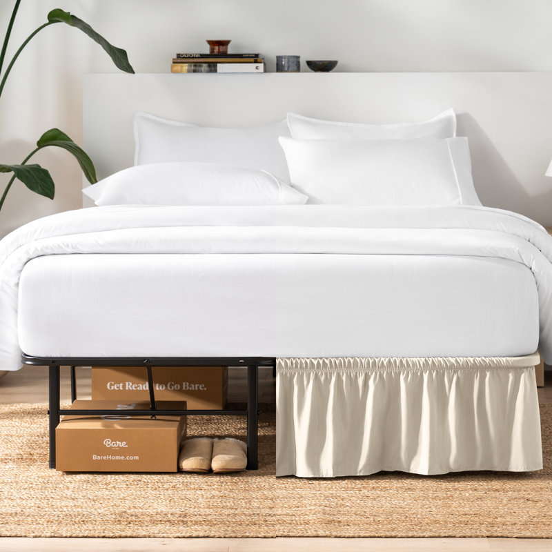 Jupe de lit ajustable 15 ", Très grand, Sable