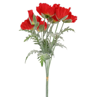31" Artificial Watermelon Poppy Stems