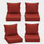 Coussins d'extérieur Braun 22x22x4 pour chaises de patio, coussins d'assise et de dossier pour intérieur/extérieur, coussins seulement (ensemble de 4)-1528910192-1528910205-1531315305