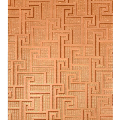Orange, cuivre rouge, métallique, grec, lignes clés, papier peint 3D