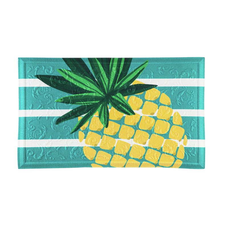 Tapis de porte extérieur anti-dérapant 30 x 18 en relief ananas Johan