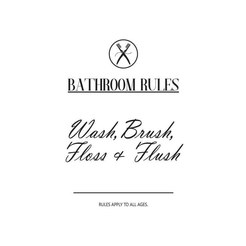 Bathroom Rules by Pixy Paper - Wrapped Canvas Gallery-Wrapped Canvas Giclée, 152.5 cm H x 101.5 cm W