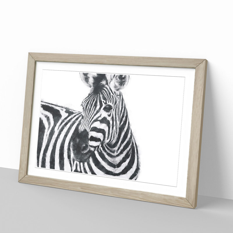 Zebra Vol.6 - Picture Frame Painting, 48cm H x 65cm W x 2cm D, Oak