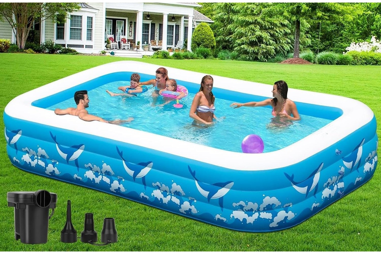 INVOTOT Grande piscine gonflable pour enfants adultes, piscine ...