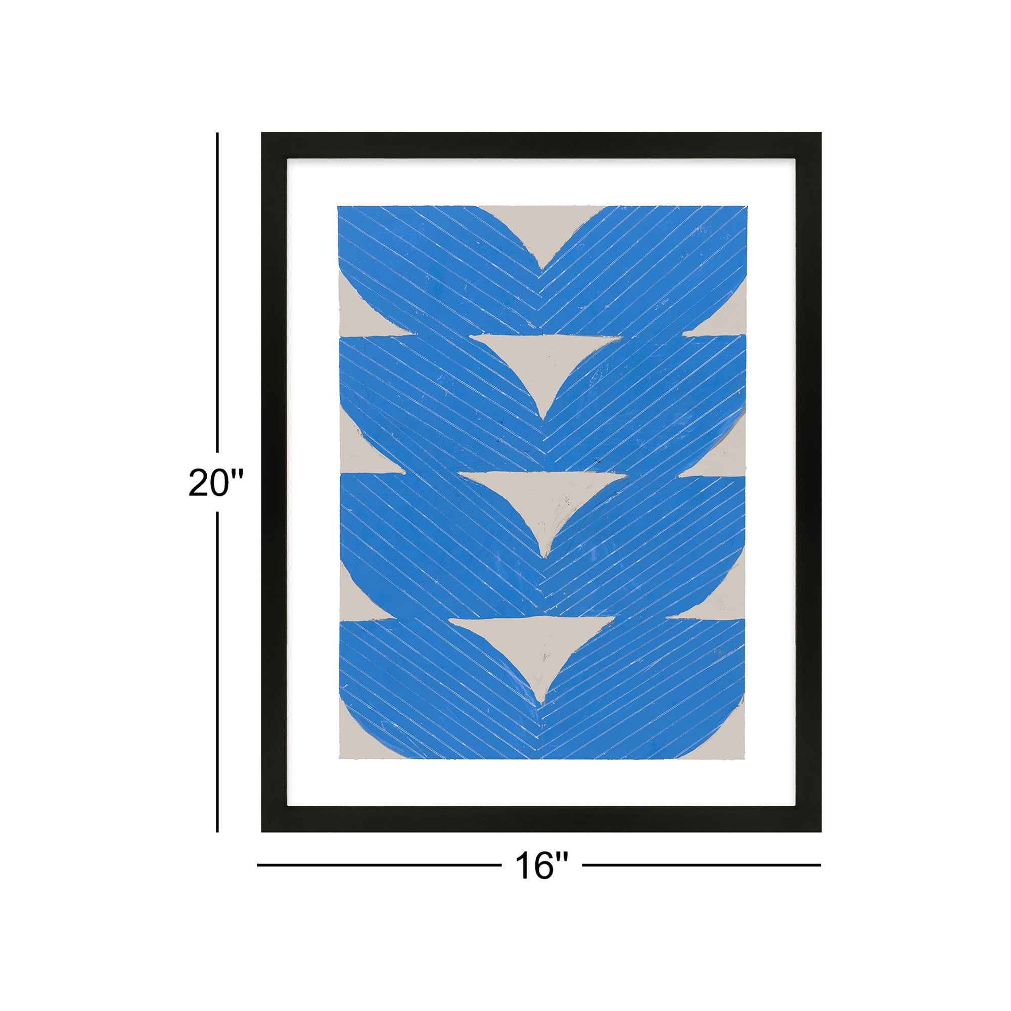 Blue Chevron by Andrea Stokes, 20" H x 16" W x 1.25" D, Black