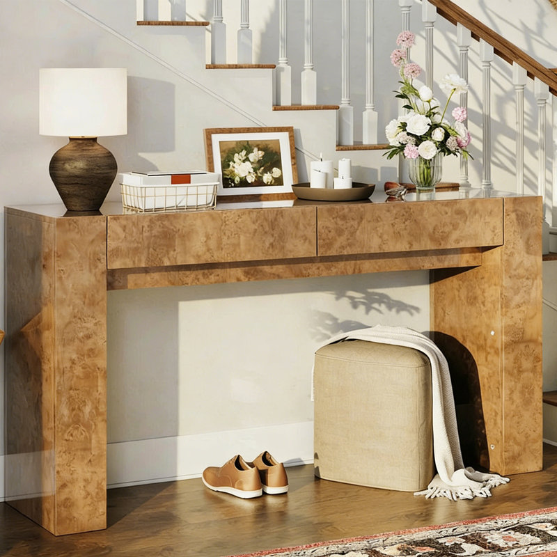 Console Retro Minimalist, H 33,46 po x l 47,24 po x P 13,78 po, Bois naturel