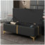 Elegant Upholstered Storage Ottoman,Storage Bench with Metal Legs for Bedroom,Living Room,Fully Assembled Except Legs,Black