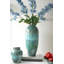 D8x17,7 "Vase en céramique décoratif avec glacis réactif bleu et vert