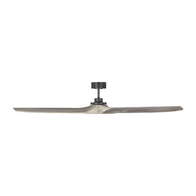 Visual Comfort Fan Collins Smart 70 Indoor Ceiling Fan with Threaded Downrod, Natural Honey blades and Handheld Remote
