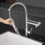 Robinet de cuisine à poignée simple, finition nickel brossé, acier inoxydable, robinet d'évier à eau, rétractable, contrôle, fabrication supérieure