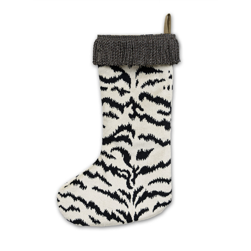 TIGRE STOCKING / TRIM, Blanc/Noir