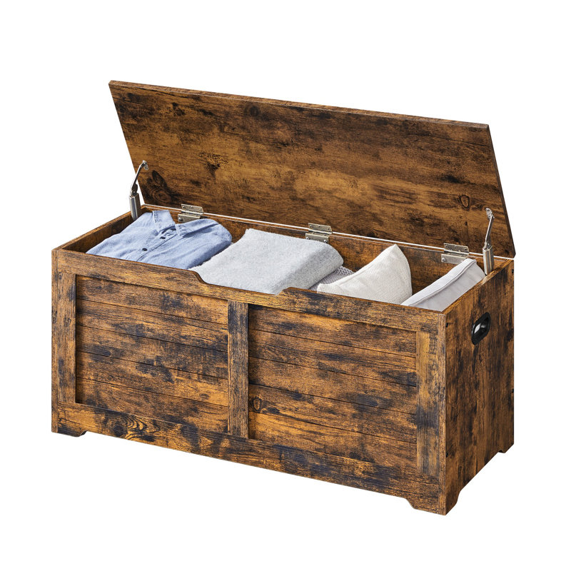 Banc de rangement Kebra , H 18,1 po x l 39,4 po x P 15,7 po, Brun rustique