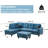 3-piece Flannel Sectional Sofa-1175946150-1175946148