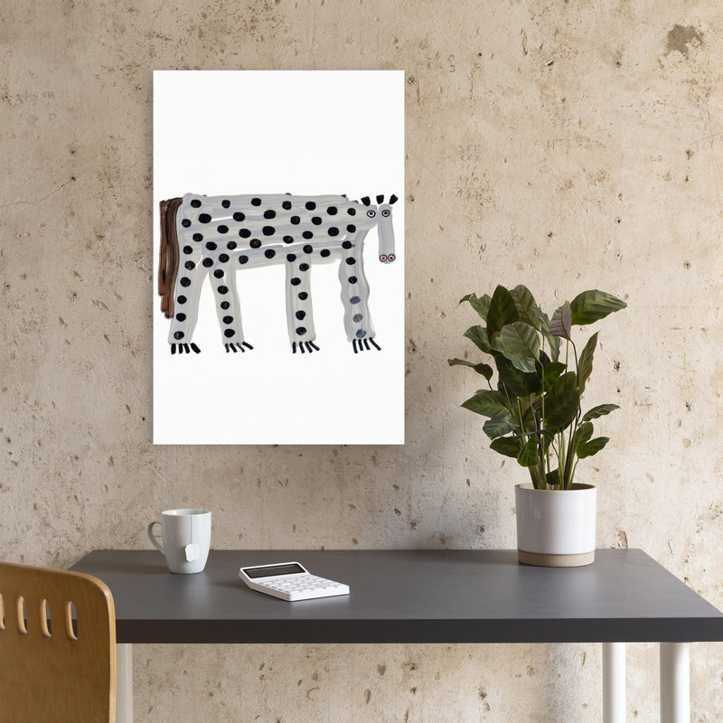 Affiche murale contemporaine représentant un cheval tacheté, H 18 po x l 12 po