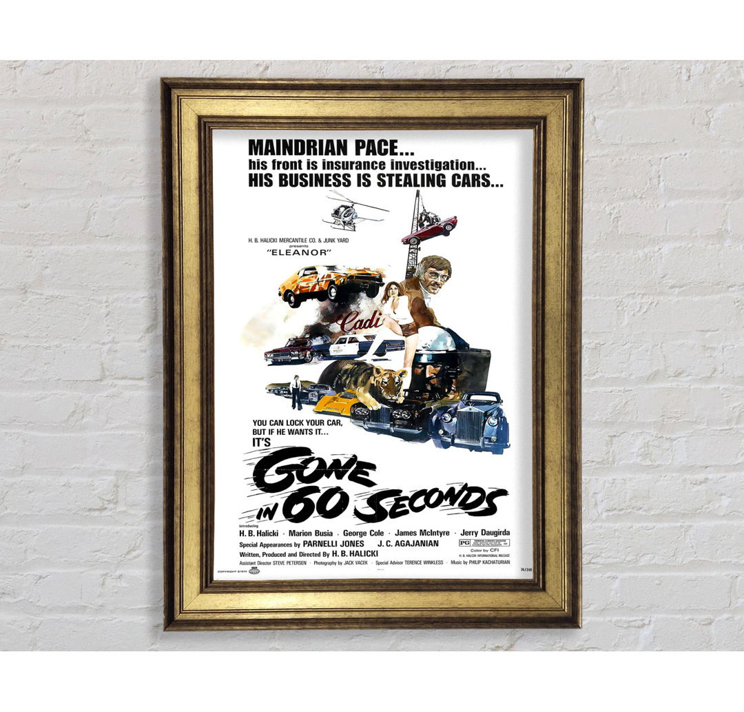 Gone In 60 Seconds Poster 1 - Einzelne Bilderrahmen Kunstdrucke