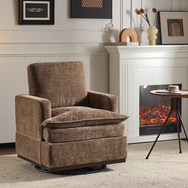 Fauteuil pivotant moderne Mid-Century, Brun
