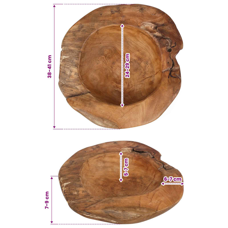 Solid Wood Decorative Bowl