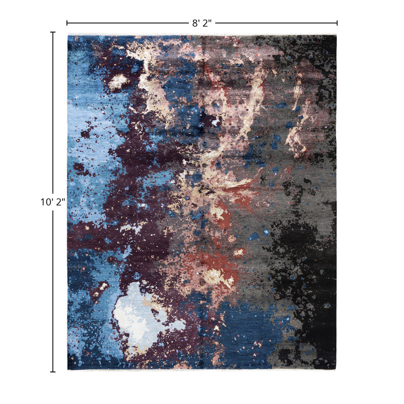 Overdyed One-of-a-Kind 8'2" x 10'2" Hand Knotted Area Rug