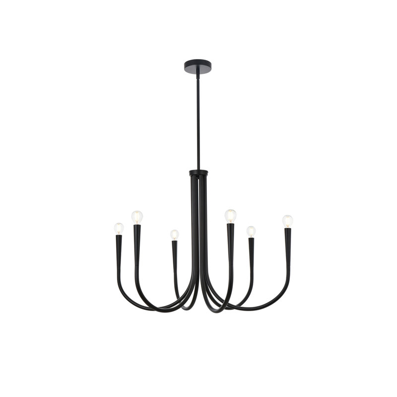Catalena 6-Light Chandelier, Noir, H 23 po x l 30 po x P 30 po